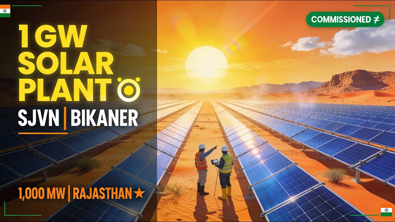 Bikaner में 1 GW Solar Power! ☀️ SJVN Mega Solar Project | Tata Bifacial Modules | Rajasthan  Energy