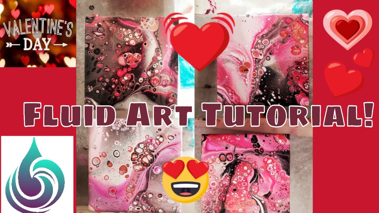 Valentines Day Fluid Art! NEW POURING Recipe!