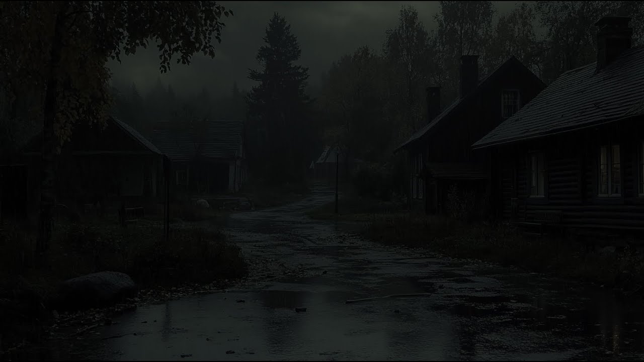 Rain Shower on the Trail and Rumbling Thunder, a Dark Space With Soft Lighting | Relaxing Rain 😪