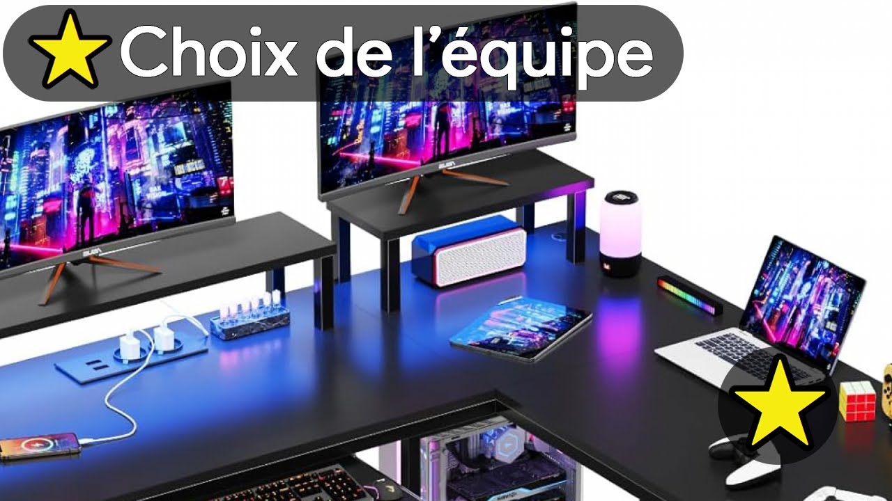 🏆 TOP 3 MEILLEUR BUREAU D'ANGLE GAMING AVEC LED 2025 🔥