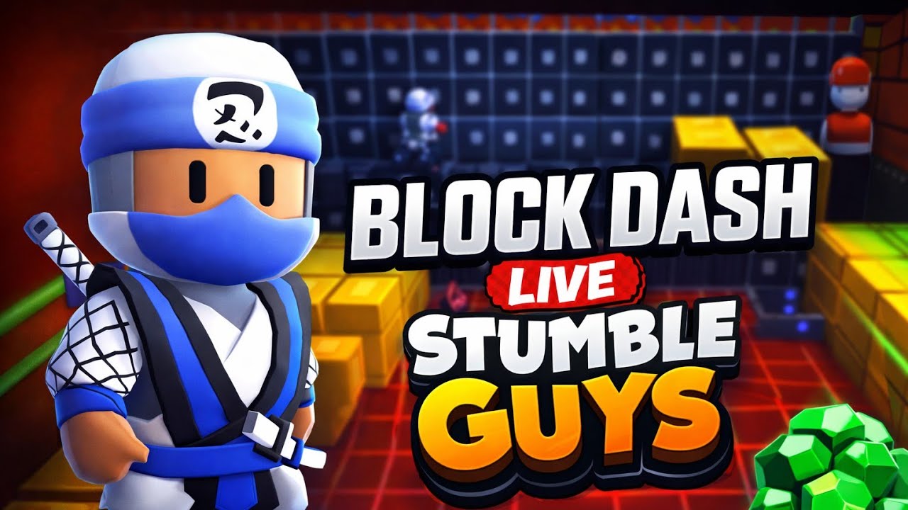 Stumble Guys Live Block Dash LENDÁRIO