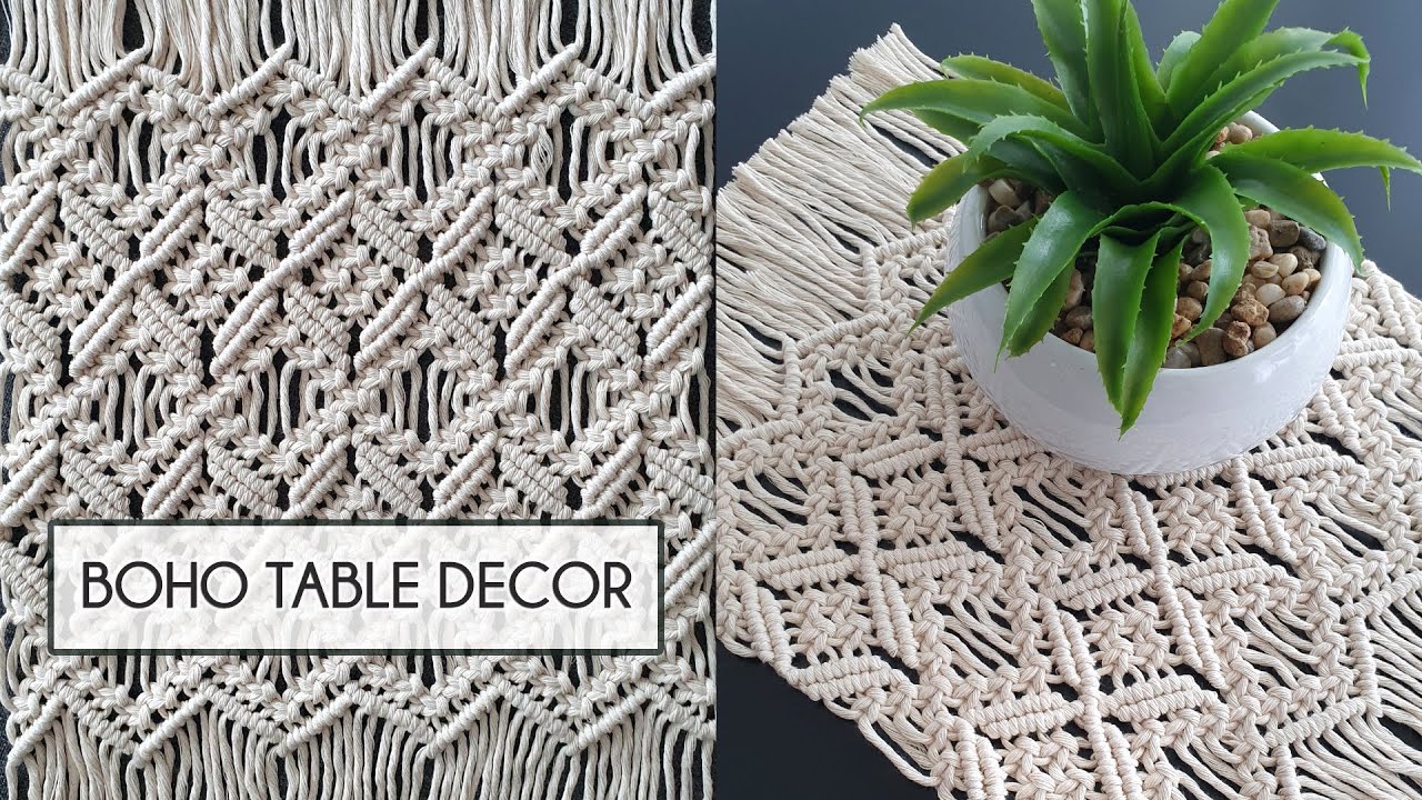 Macrame Table Mat Tutorial NEW Diamond Pattern | BOHO Table Decor