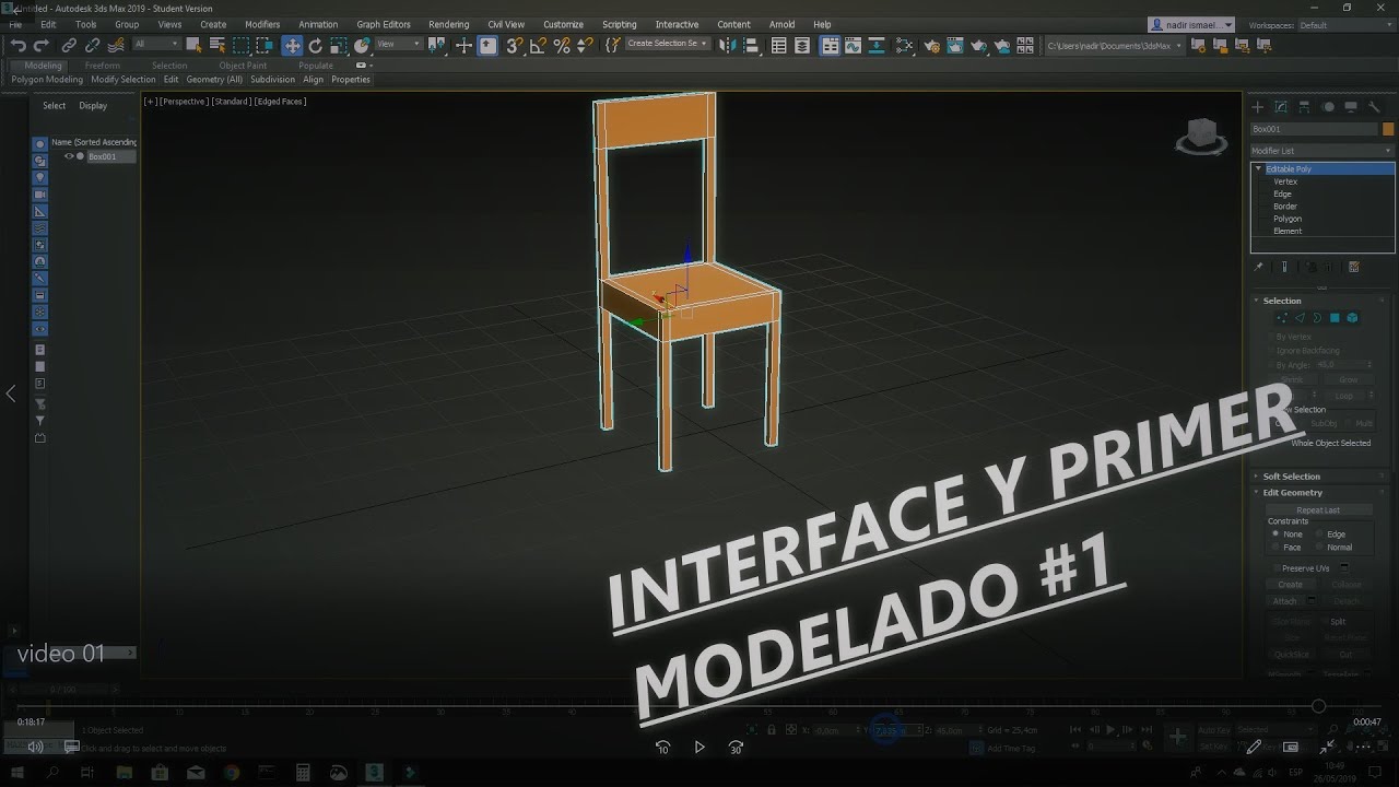 Tutorial silla 3ds Max interface
