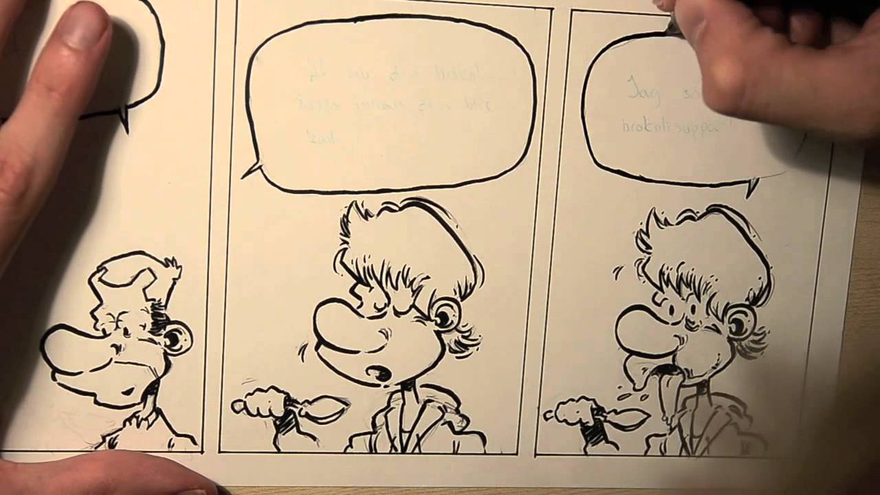Drawing a Cartoon Comic Strip, Inking/Coloring