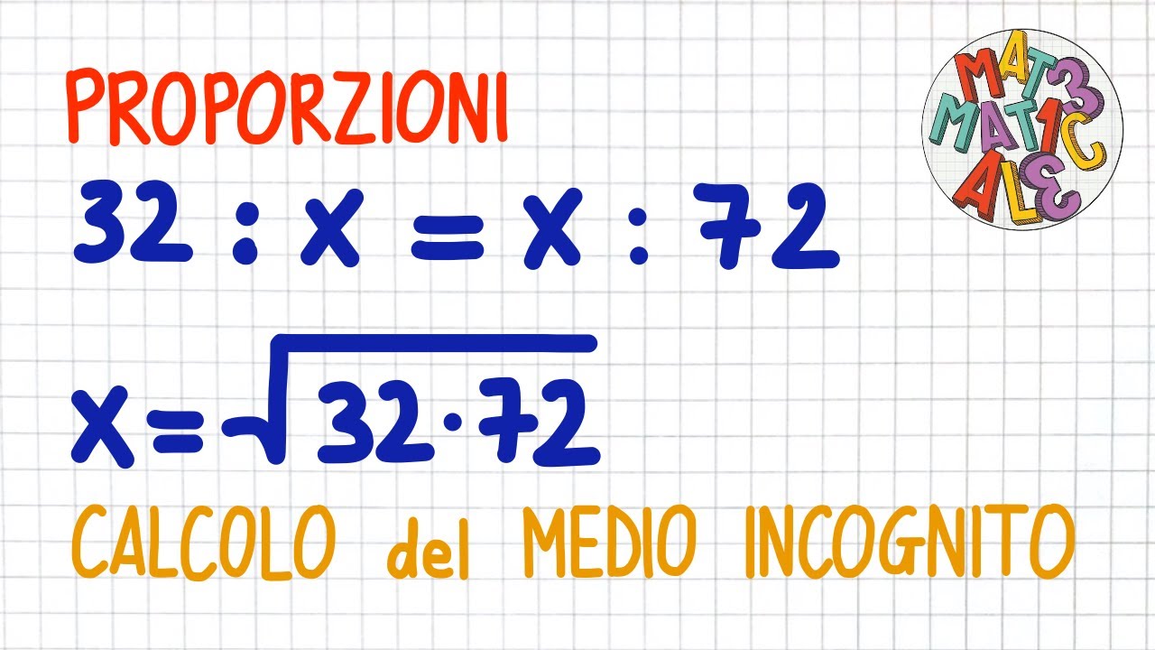 PROPORZIONI 4: come si calcola il medio incognito                                   _ PR17
