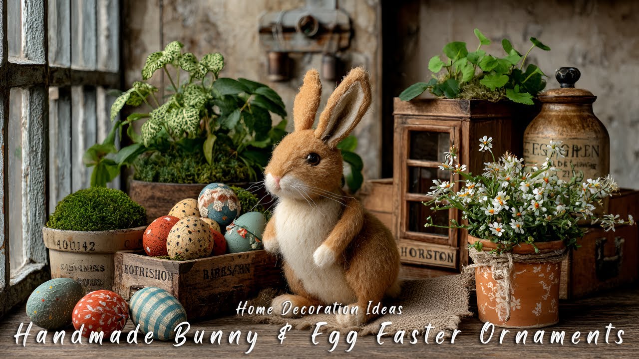 Handmade Bunny & Egg Easter Ornaments | Timeless Farmhouse Vintage Easter Decor Ideas