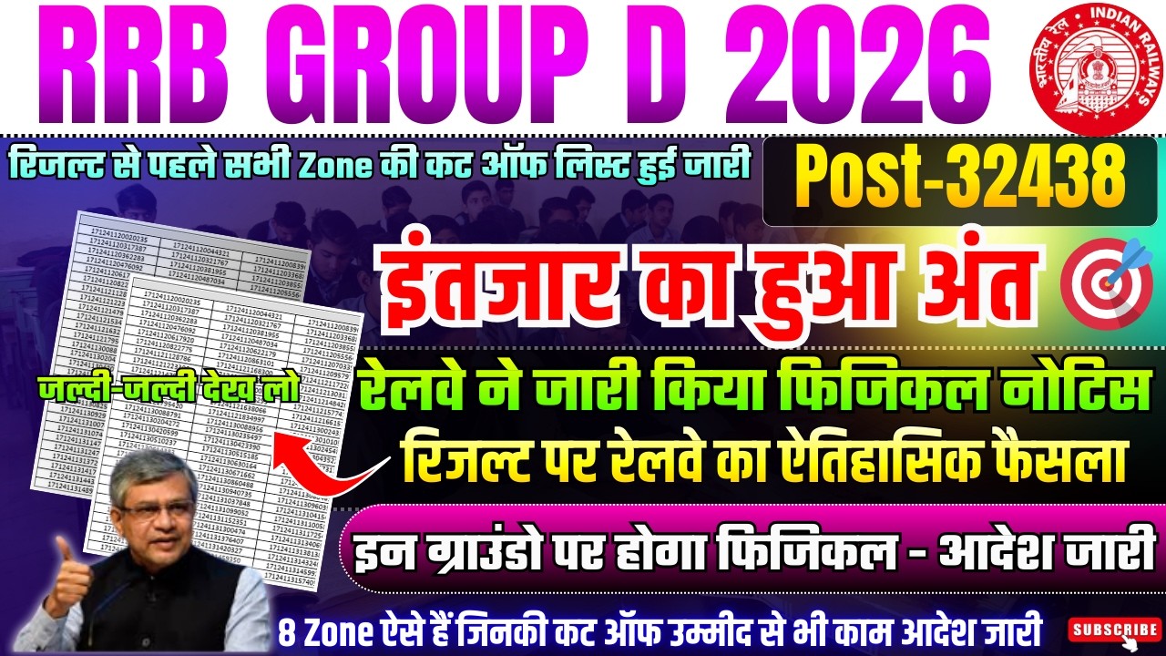 RRB GROUP D RESULT DATE OUT 🔥 RAILWAY GROUP D CUT OFF 2026 || RRB GROUP D CUT OFF ZONE WISE