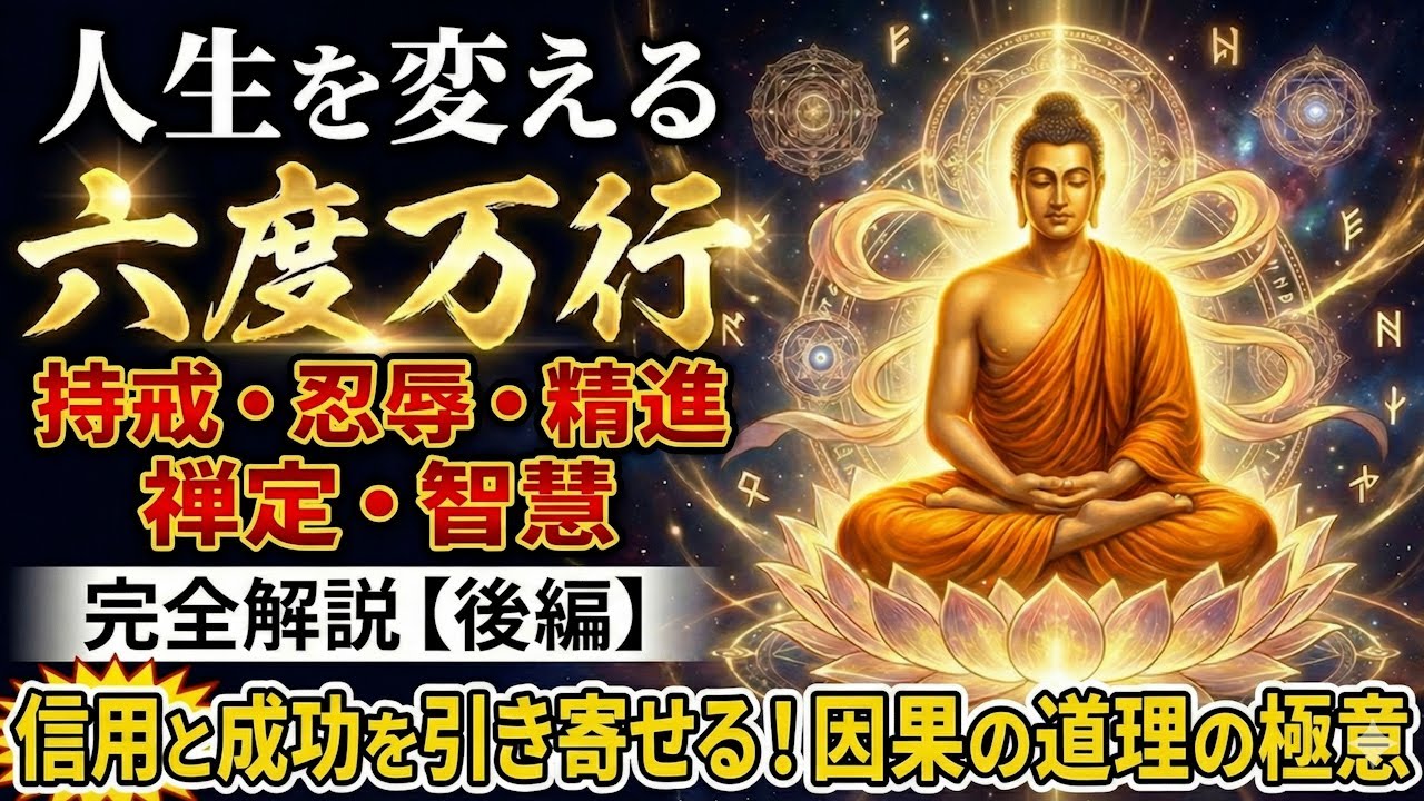 【完全版】人生を変える6つの実践「六度万行」②持戒③忍辱④精進⑤禅定⑥智慧｜幸せになるための最短ルートを解説