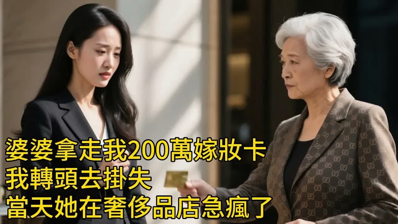 婆婆拿走我200萬嫁妝卡，我轉頭去掛失，當天她在奢侈品店急瘋了