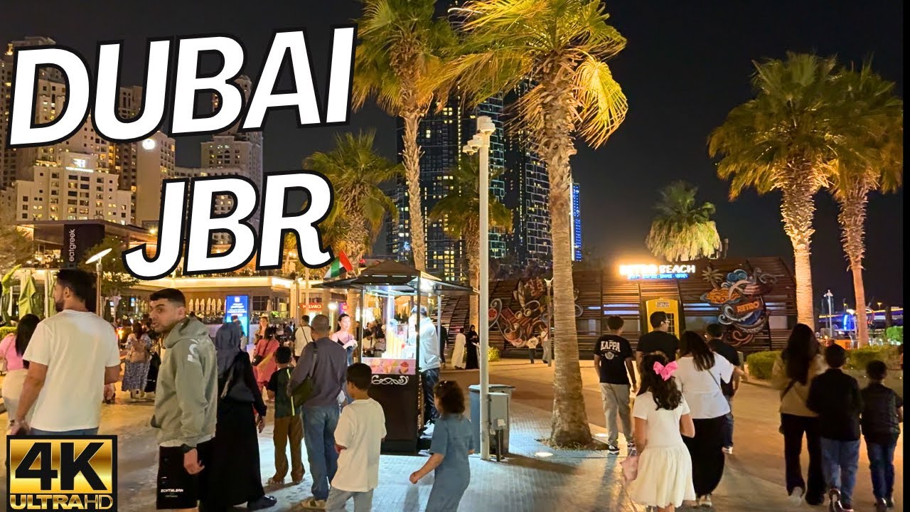 Dubai [4k] Plaża JBR | Jumeirah Beach | spacer z kamerą (4K-60fps)