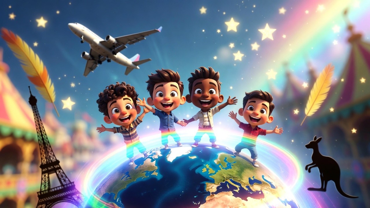 World Tour Dance Party for Kids 🌍 Spin, Jump, Fly & Sleep Song Interactive Movement Song