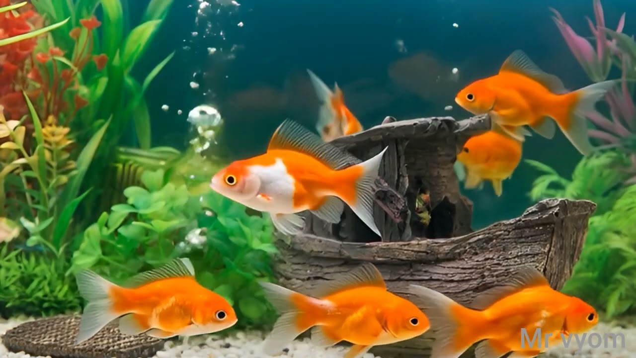 Golden Fish with Natural Water Sounds Relaxing Nature Aquarium Video🐠💧#trending #sleepsounds #water 