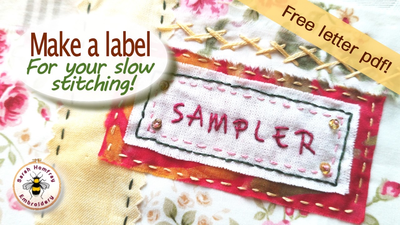 Easy hand embroidered labels for your stitching projects + free alphabet pdf!