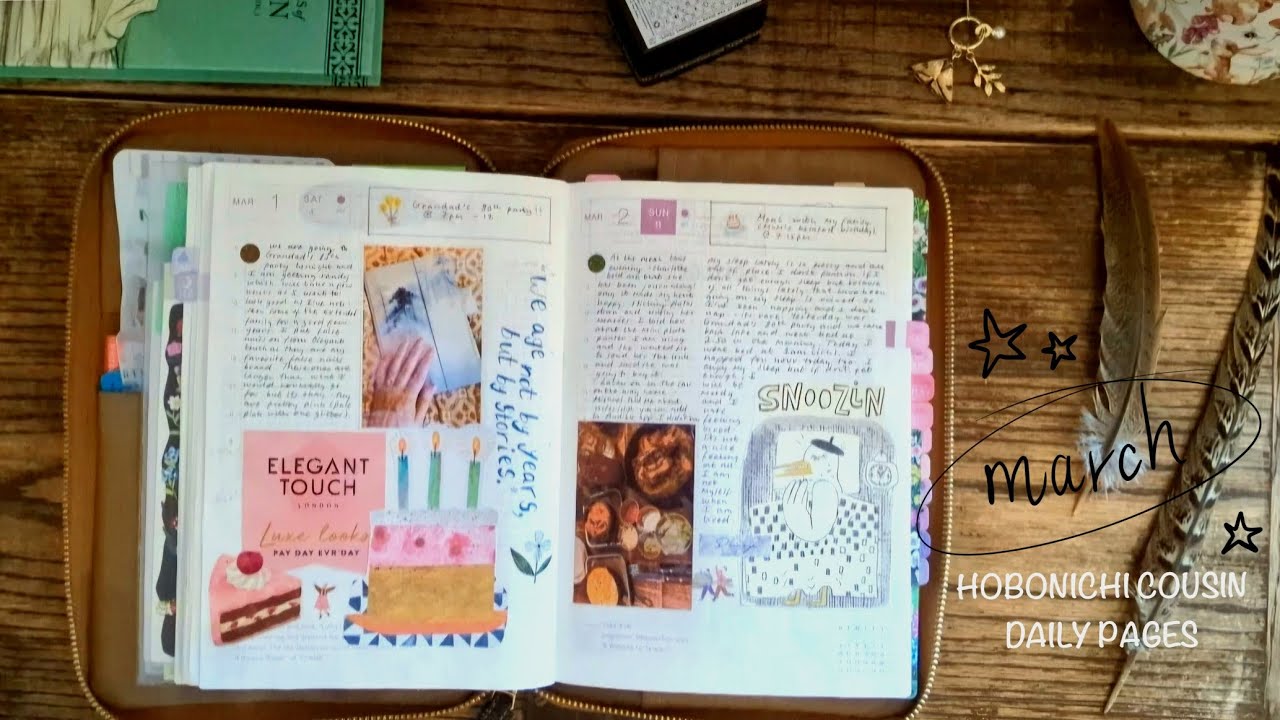 Hobonichi cousin flip through | How I am using my journal | March recap