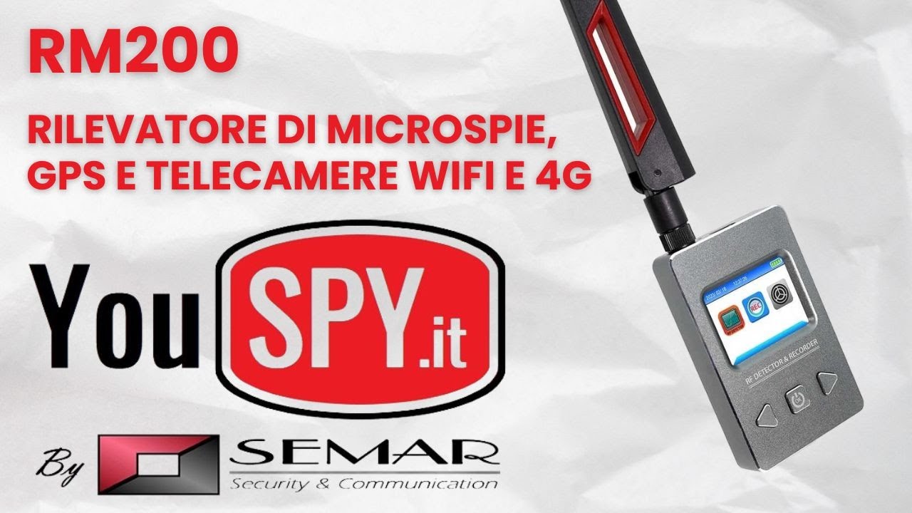 RM200 - Rilevatore di Microspie, GPS, Telecamere WiFi e 4G per bonifiche elettroniche