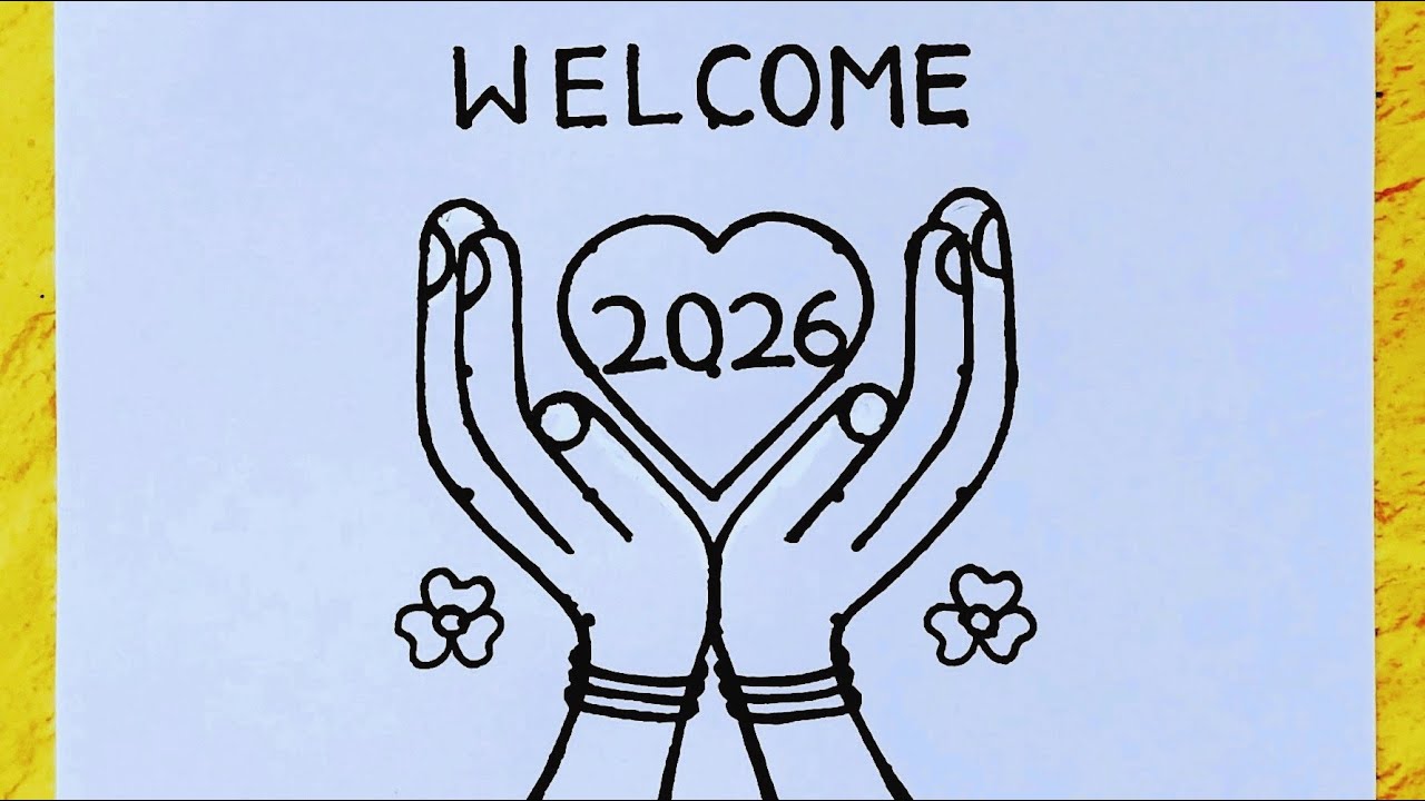 New year Rangoli// Hand with heart drawing from 5×5 dots // Happy New year drawing //#newyeardrawing