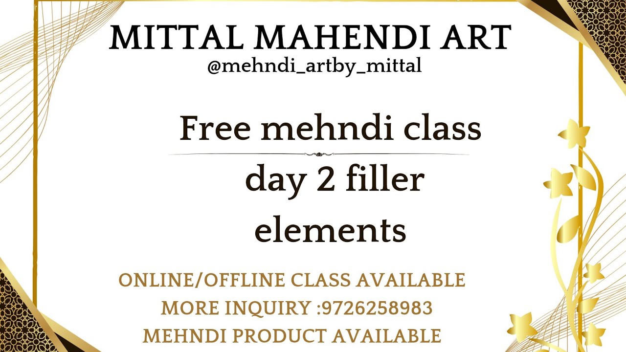 Free basic to bridal course Day 2 filler elements #mehndi  #hennatattoodesign #hennaart #henna