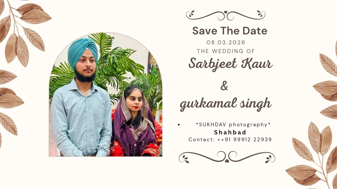 Sarbjeet Kaur Weds gurkamal singh , Live by SUKHDAV STUDIO SHAHBAD CONT :- 99912 22939
