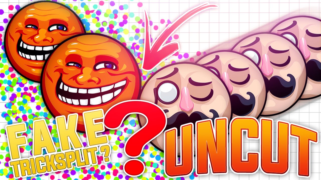 FUNNIEST FAKE TRICKSPLITS EVER! XD #FUNNIEST // Agar.io Un-Uncut // Read the discription xD