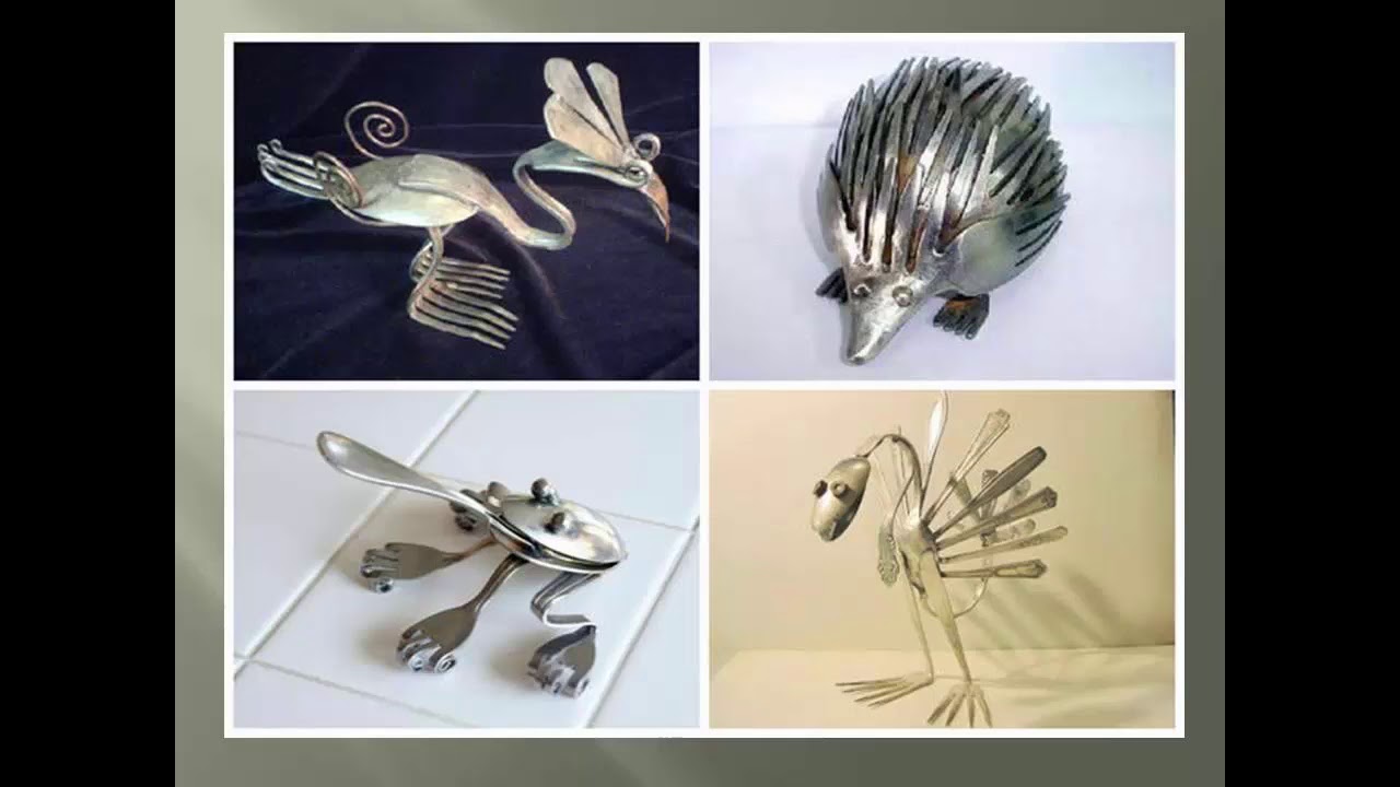 Оригинальные поделки из столовых приборов