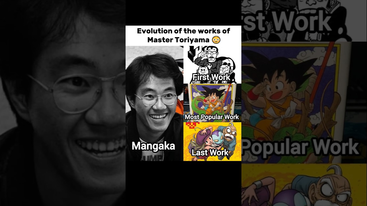 Evolution of the works of Master Toriyama 😳 #goku #dragonball #akiratoriyama #animeshorts