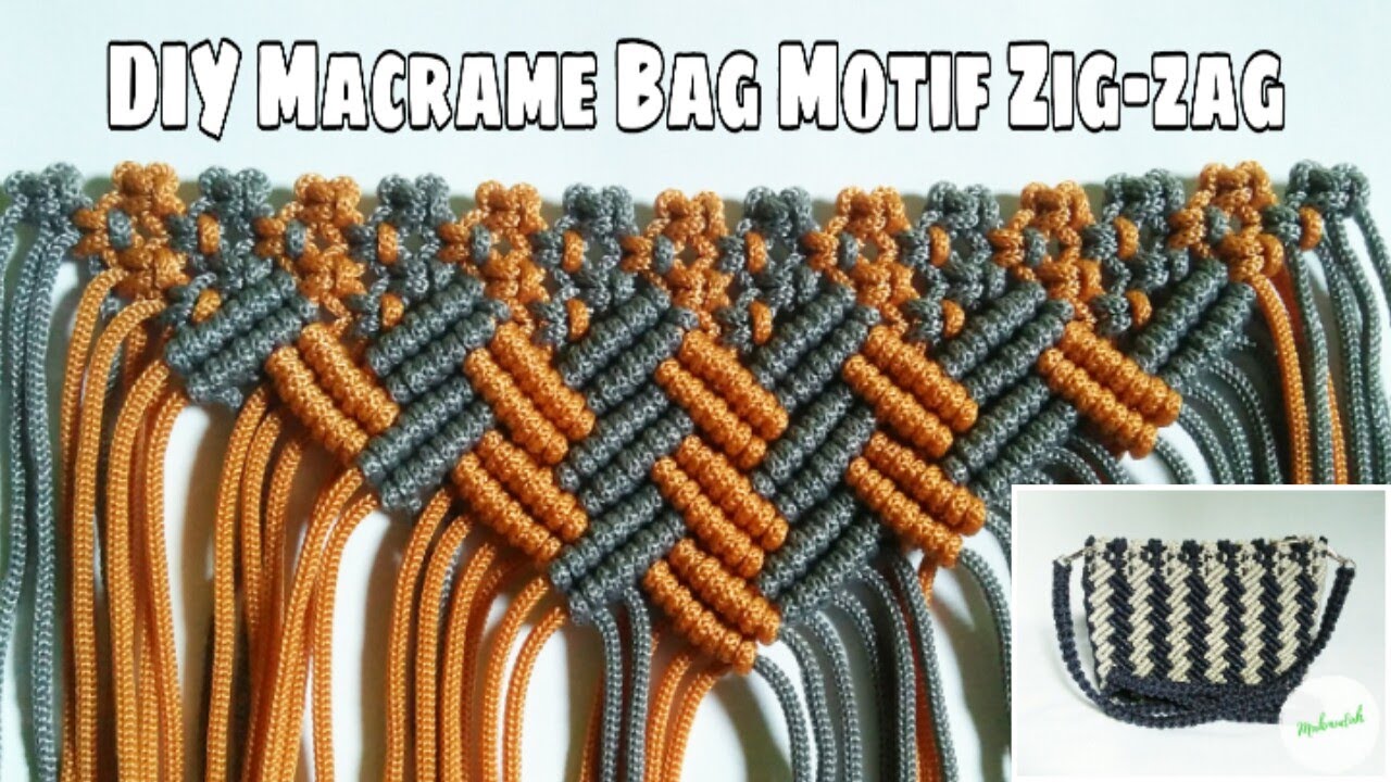 DIY Macrame Bag || Tutorial Tas Tali Kur Motif Zig-zag