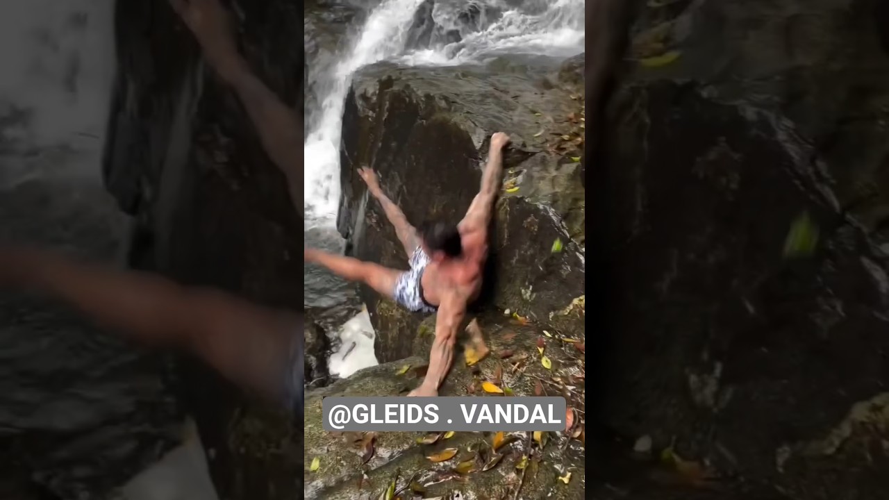 queda perigosa na cachoeira #cachoeira #perigo #natureza #nature