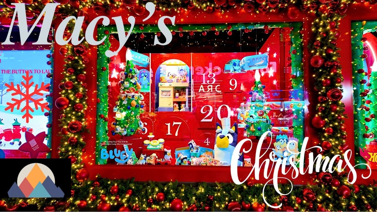 Macy's Christmas Windows New York City 🎁🎄Holiday Christmas Market Lights ✨ NYC Walking Tour ❄️