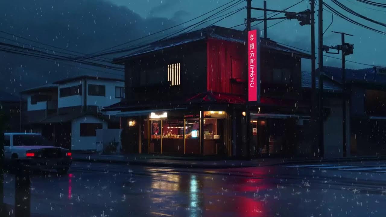 Japanese Night Breeze 🌙 Relaxing Lofi Music with Gentle Rain Sounds