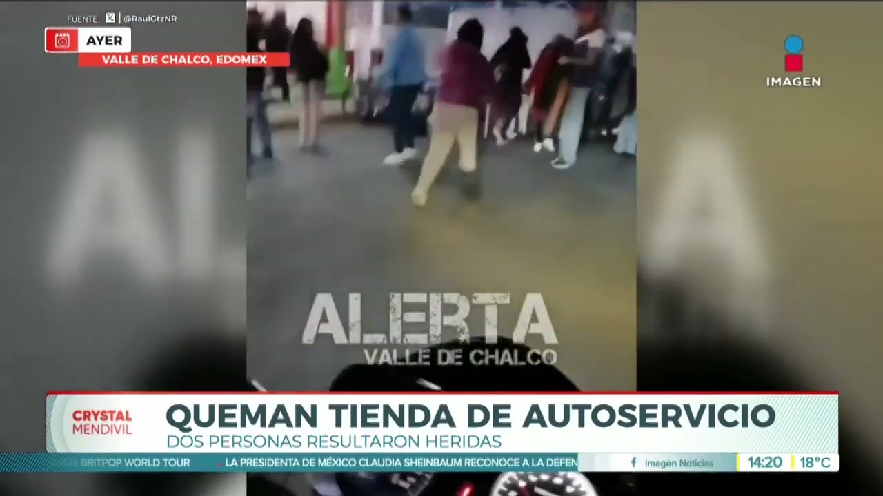 Incendian tienda de autoservicio Valle de Chalco, Edomex | Noticias con Crystal Mendivil