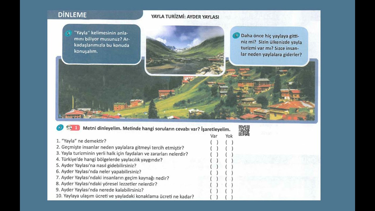 Yeni İstanbul B2: &Uuml;nite 1 Dinleme 1