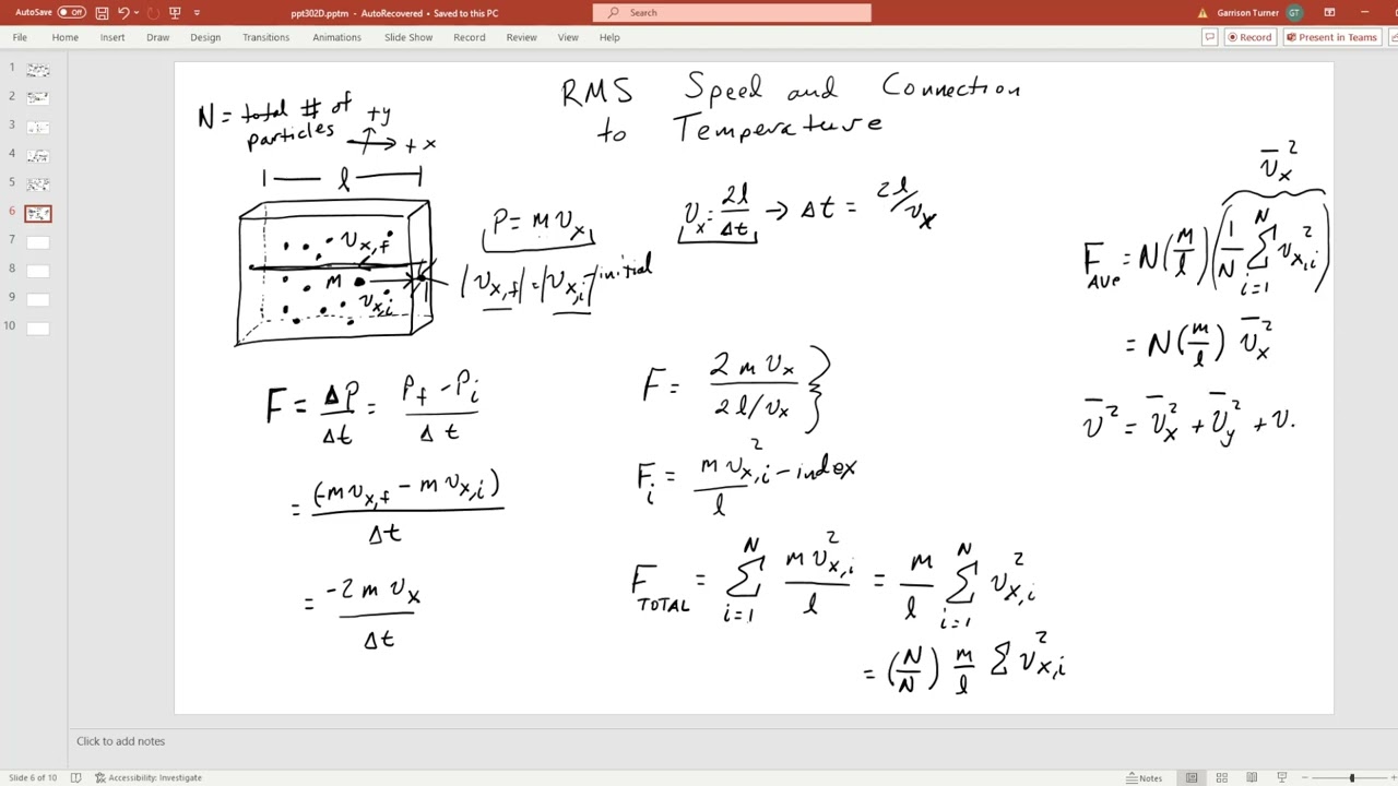 Kinetic Energy, Temperature, and RMS Speed