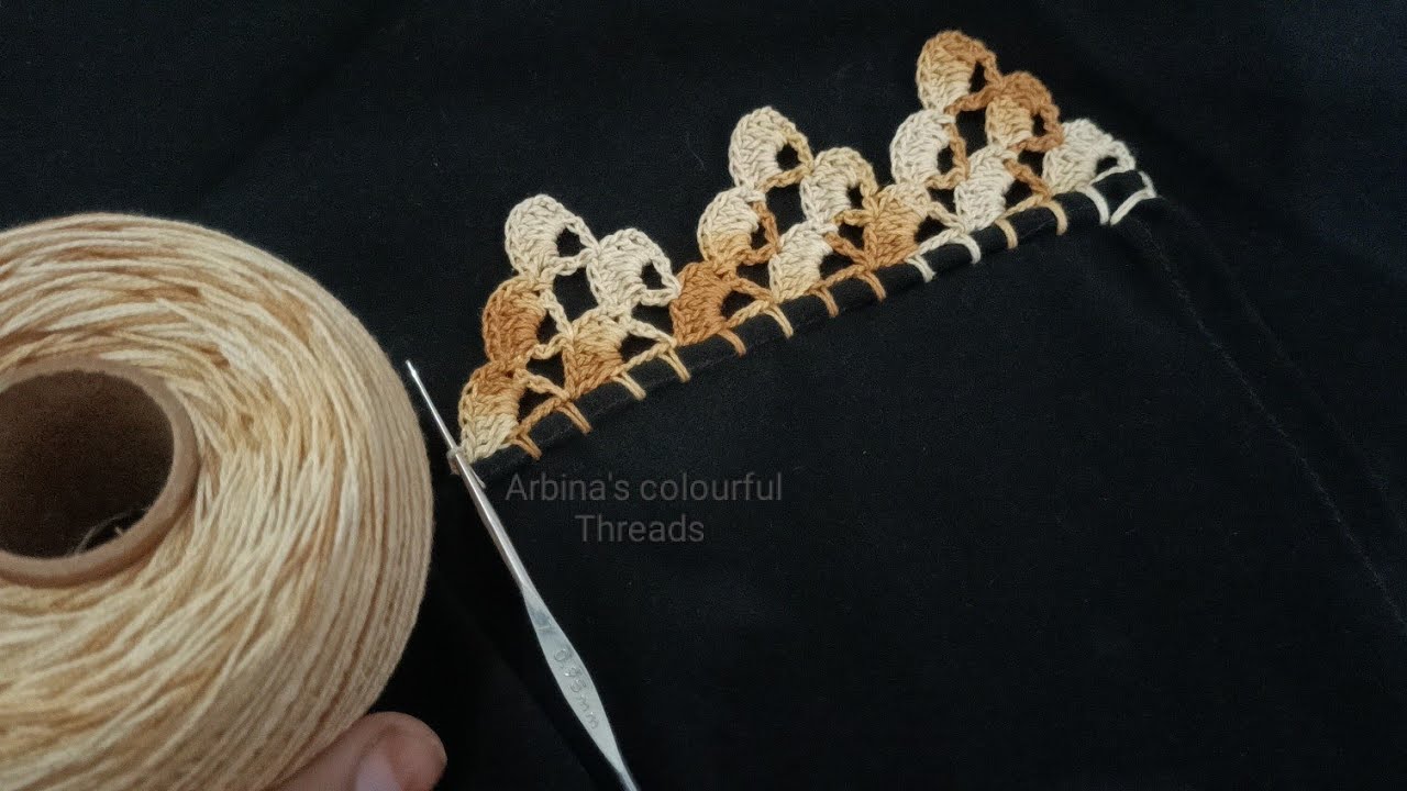 Crochet Dupatta lace design, Crochet Border Edging by @ARBINA'S COLOURFUL THREADS