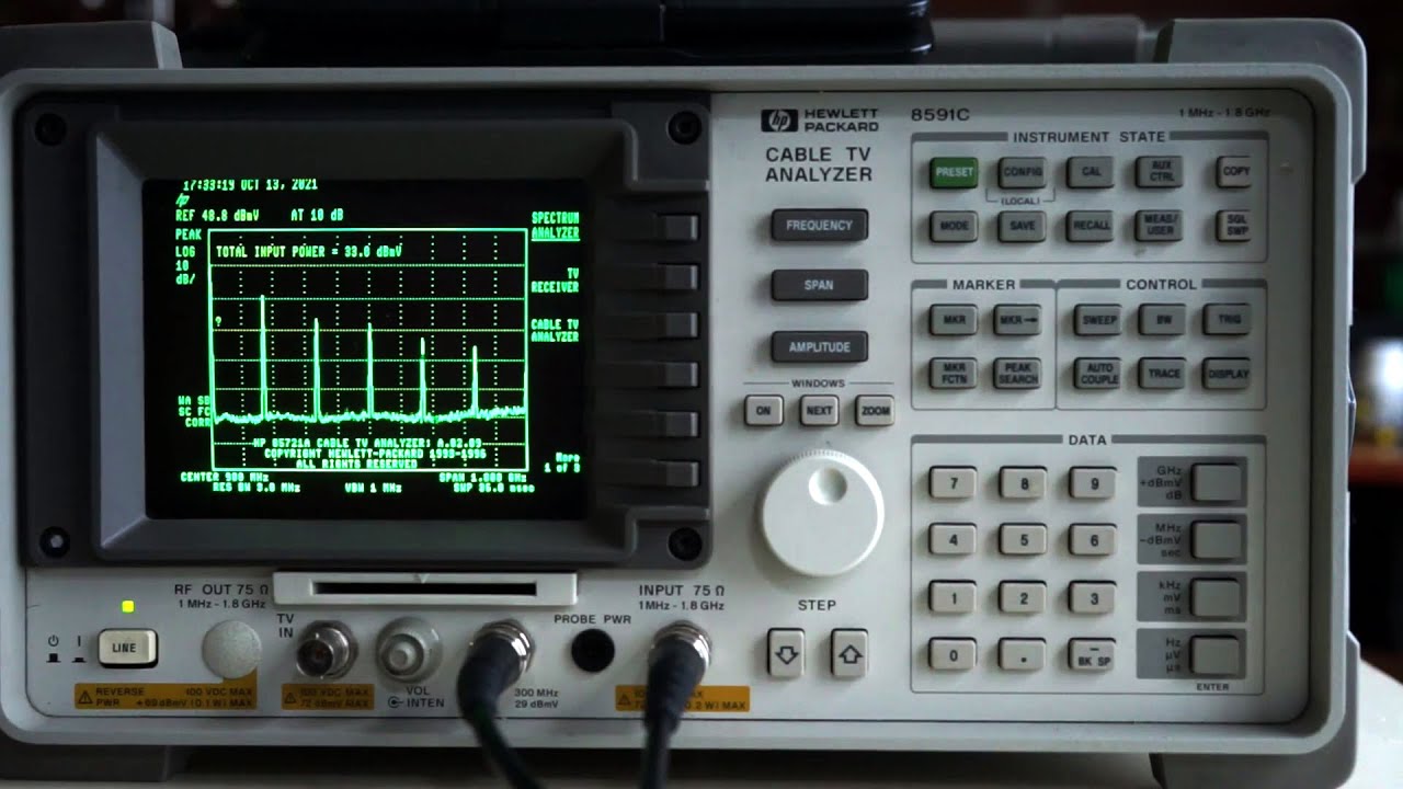 Analizador HP8591C Revisión y Demo, de algunas funciones esenciales.
