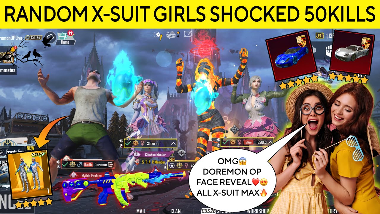 RANDOM RICH X-SUIT GIRLS😍 GOT IMPRESSED🥰SOLO 50KILLS🥶 SHOCKED😱 AFTER SEEING MY PORSCHE FACE REVEAL‼️