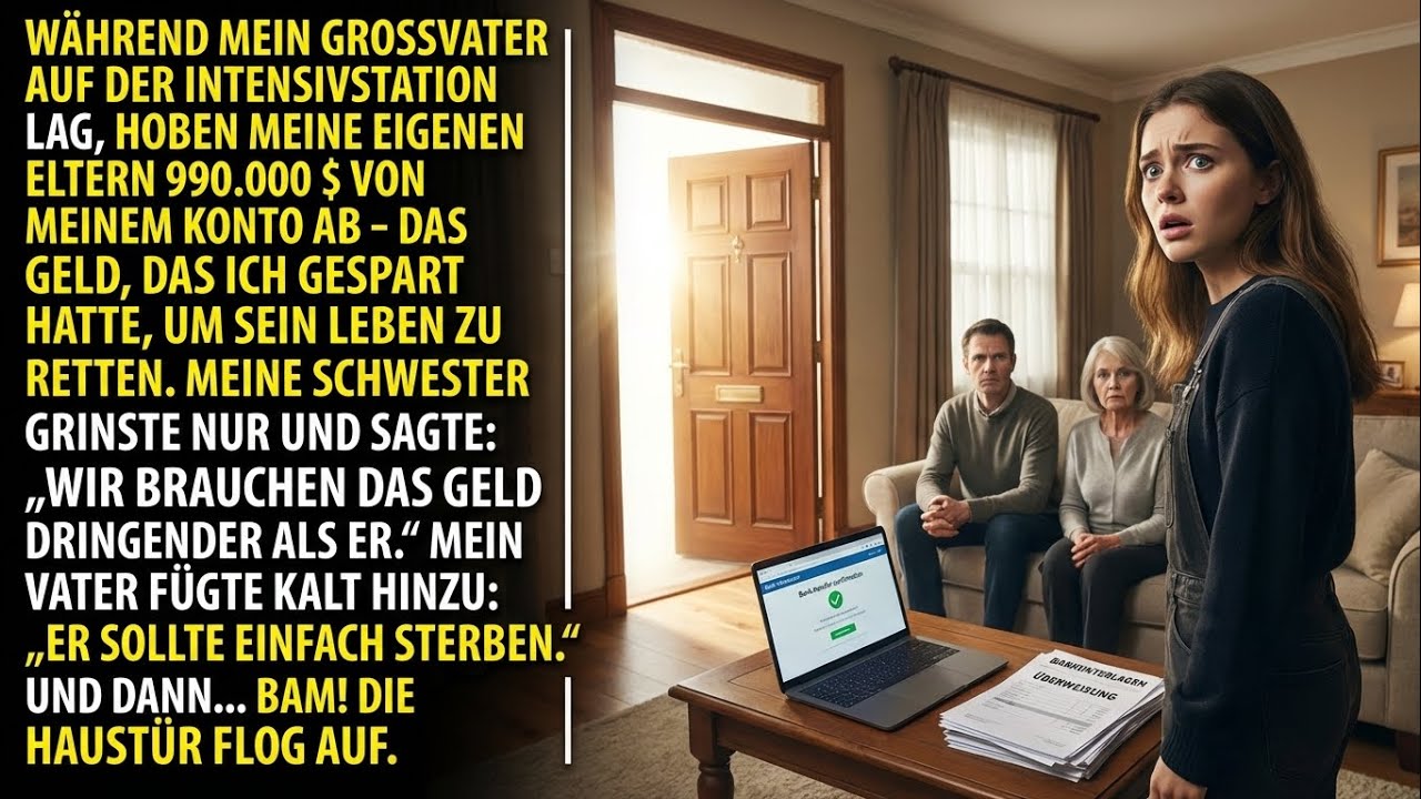 Während Opa im ICU lag, plünderten meine Eltern heimlich $990.000 von meinem Konto – Unglaublich!