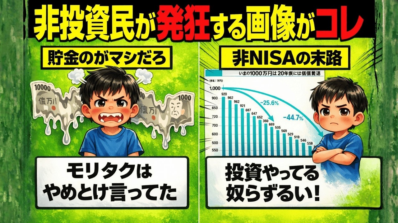 【格差】投資家と非投資家の「20年後の貯金額」の差が残酷すぎて発狂不可避。|静かに学ぶ日本経済