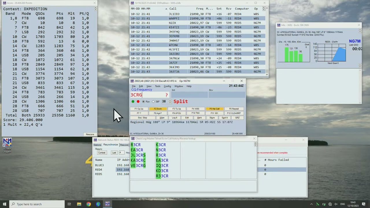 W8S Swains Island DXpedition CW pileup from the DX side on Swains Island