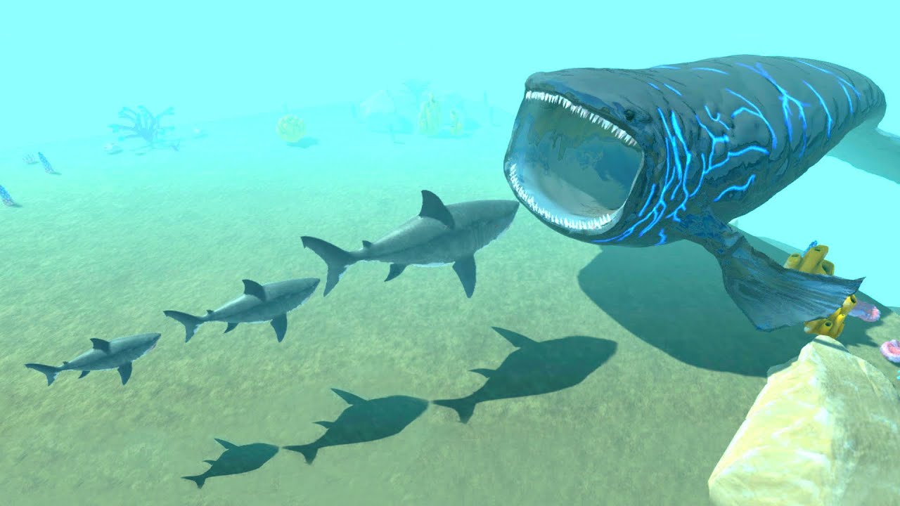 Small to Giant Megalodon vs Bloop - Animal Revolt Battle Simulator