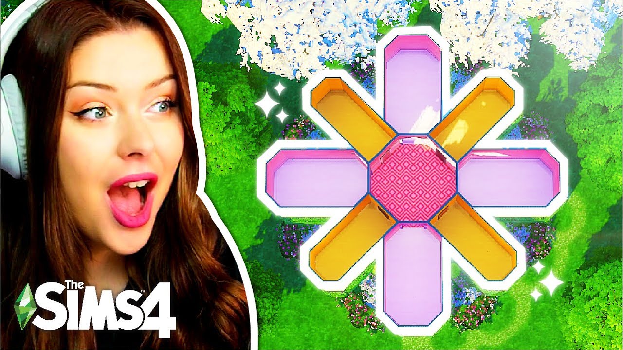 Can I Build a House Shaped Like a FLOWER in The Sims 4 ?? Sims 4 Build Challenge