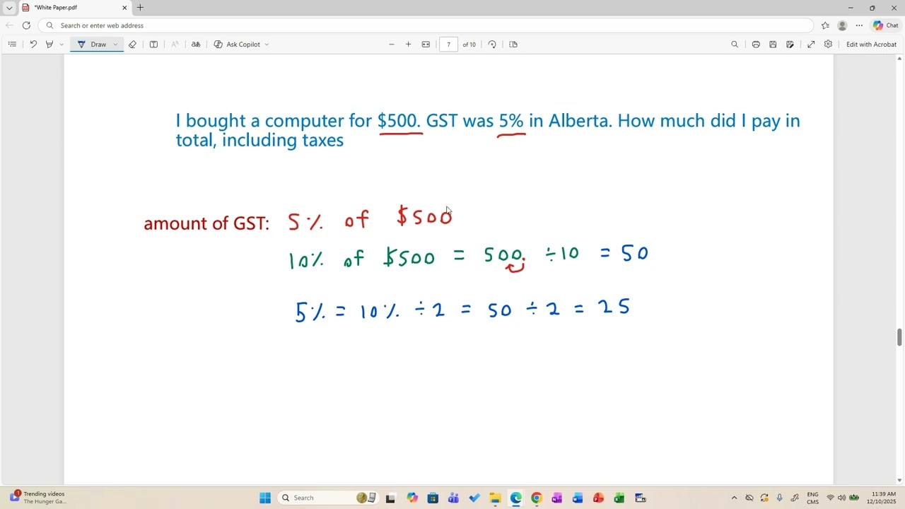 12. Sales Tax (GST) Problems Non-Calculator
