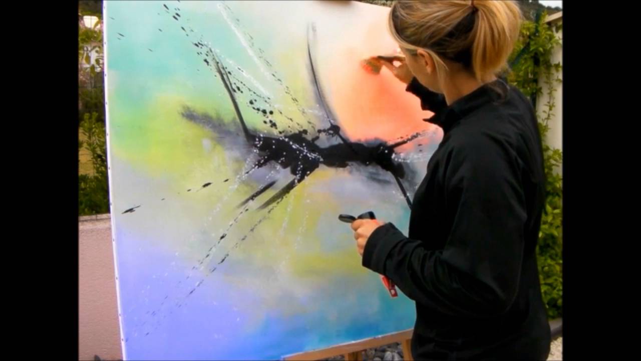 comment faire une peinture abstraite acrylique demonstration vidéo HD YouTube