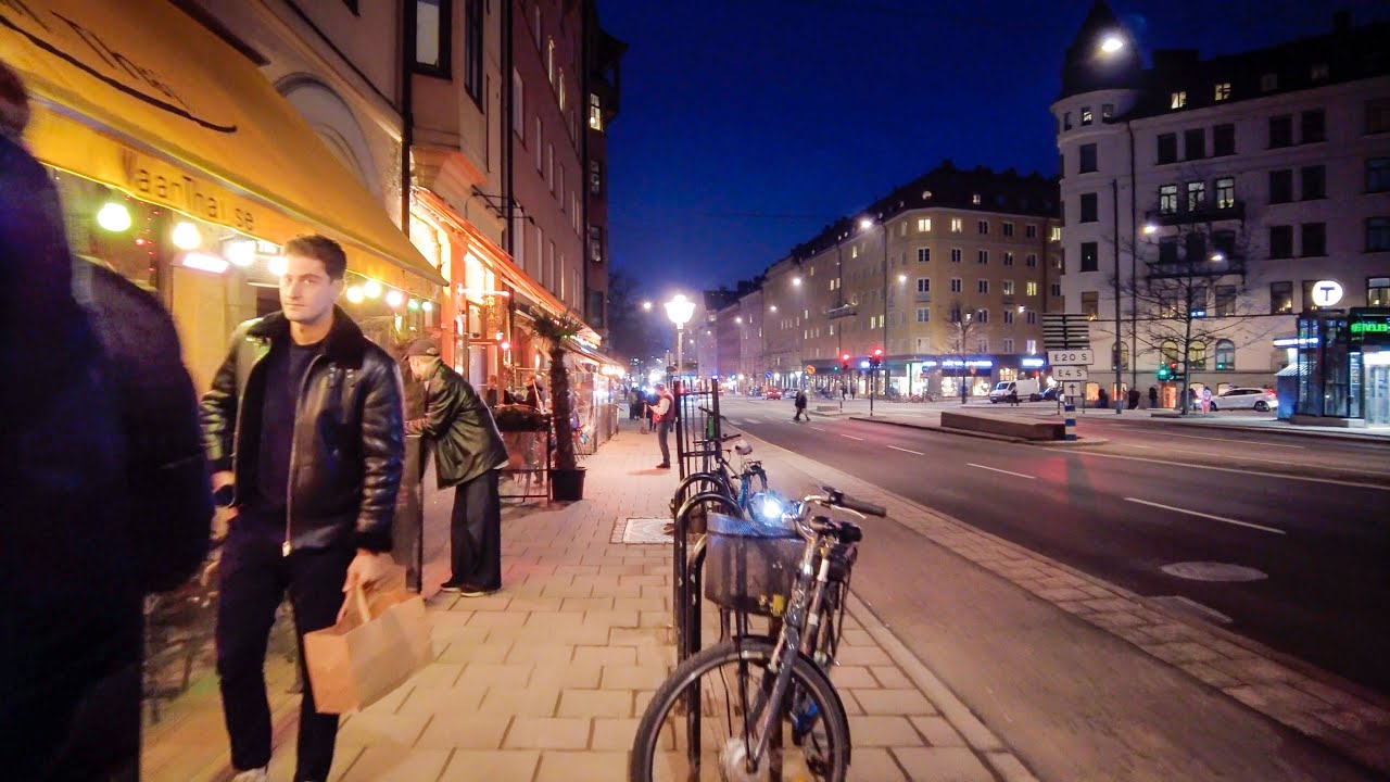 Night Walk in Stockholm - Torsplan to Odenplan (4K)