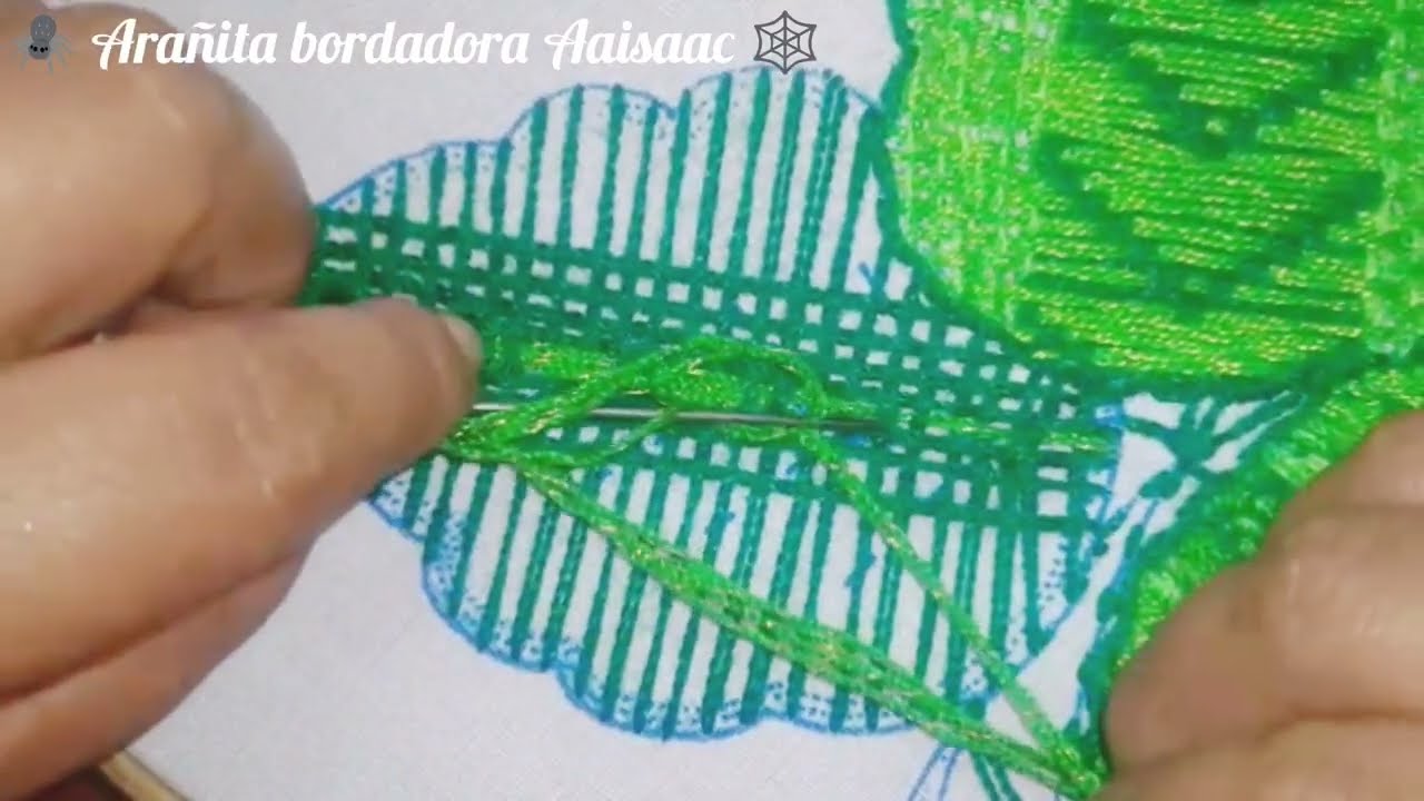 Простой стежок для вышивания больших листьев, как вышить листья или лепестки цветов #ручноешитье ...