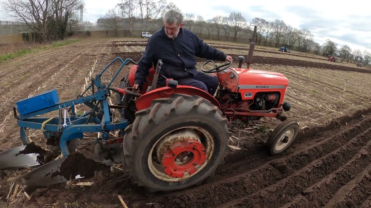 1968 Nuffield 4/25 1.5 Litre 4-Cyl Diesel Tractor (25HP) Ransomes Tern Valley Vintage Ploughing 2025
