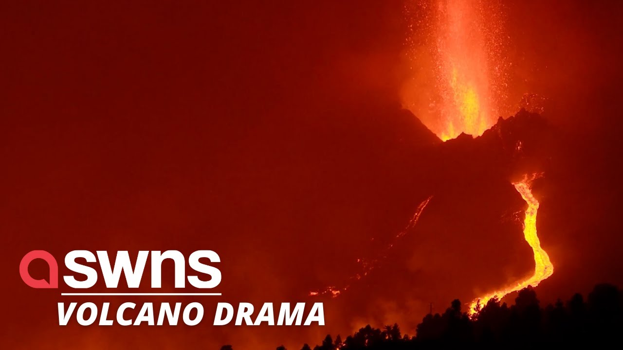 Stunning drone footage shows eruption of La Palma volcano | SWNS