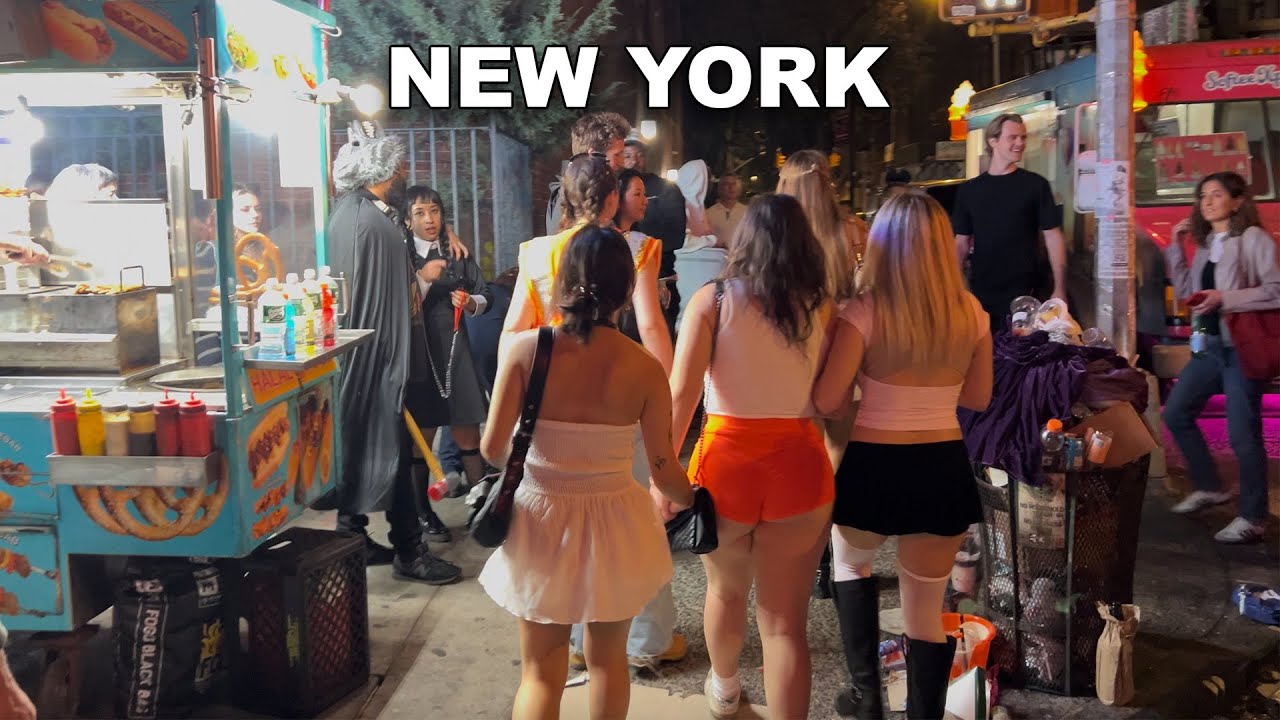 Nightlife in New York City Virtual Walking Tour 4K Halloween Parade in NYC Aftermath