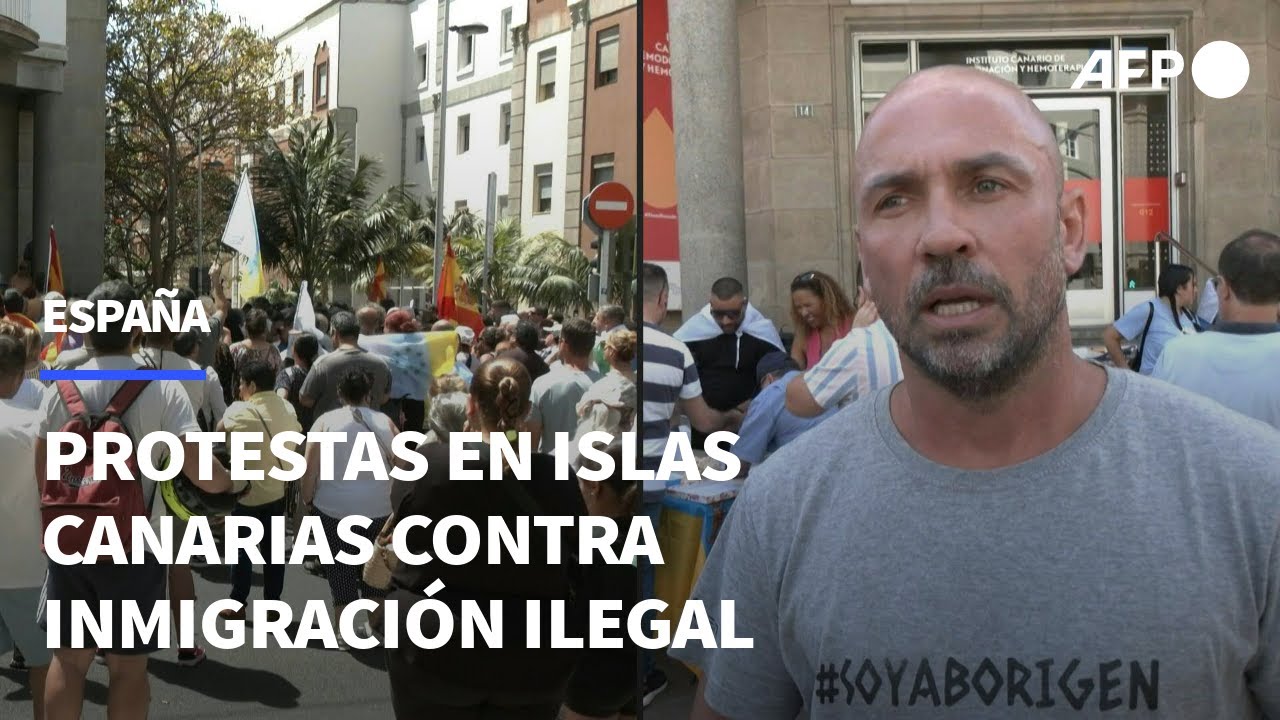 Manifestaciones en las Islas Canarias contra la inmigración ilegal | AFP