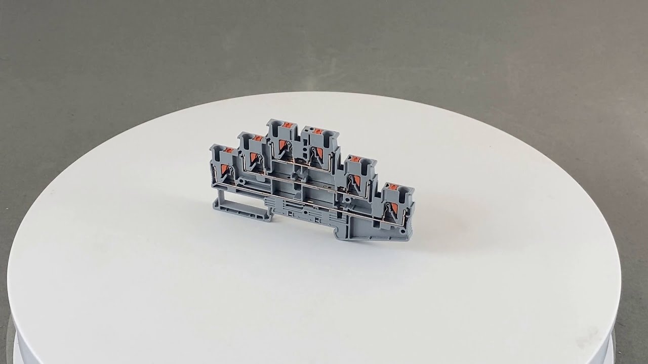 Клемма пружинная трехъярусная самозажимная проходная UPT-2.5/3