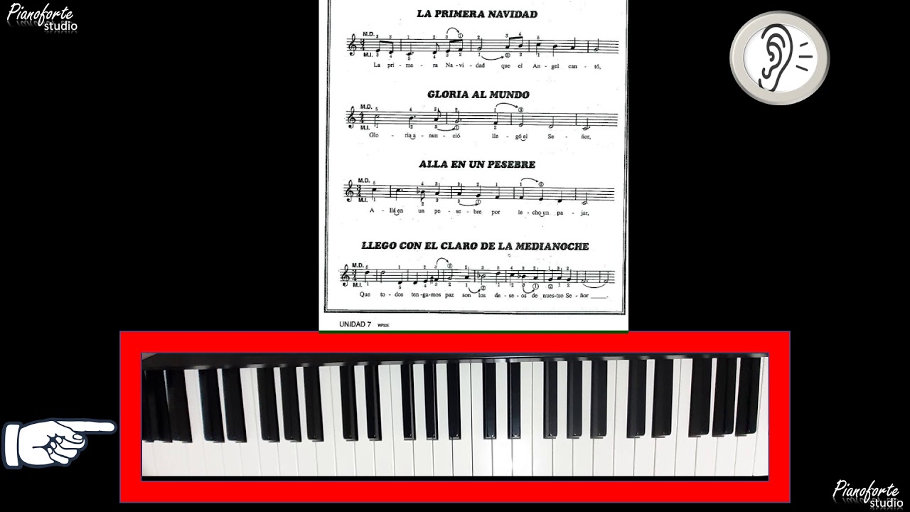 Página 56 -La primera navidad Gloria al mundo Allá en un pesebre Llegó con el claro de la medianoche